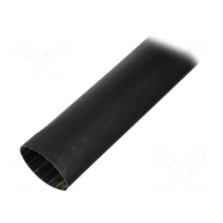 Heat shrink sleeve | glued | 6: 1 | 19mm | L: 1.22m | black