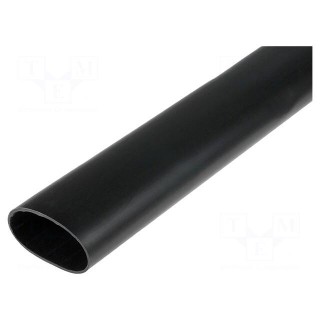 Heat shrink sleeve | glued | 6: 1 | 44.4mm | L: 1.22m | black