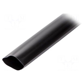 Heat shrink sleeve | glued | 76mm | L: 1m | black | Temp: -15÷125°C