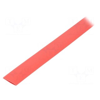 Heat shrink sleeve | glueless | 2: 1 | 9.5mm | L: 1m | red | polyolefine