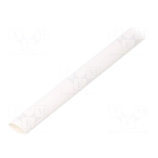 Heat shrink sleeve | glueless | 2: 1 | 9.5mm | L: 1m | white | polyolefine