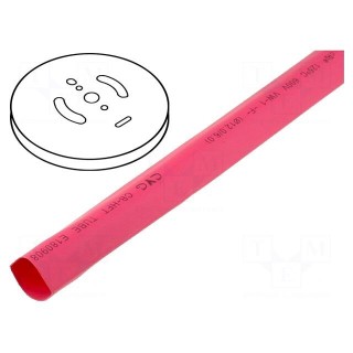 Heat shrink sleeve | glueless | 2: 1 | 9.5mm | red | polyolefine