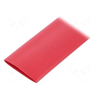 Heat shrink sleeve | flexible | 2: 1 | 25.4mm | L: 1.2m | red | 5pcs.