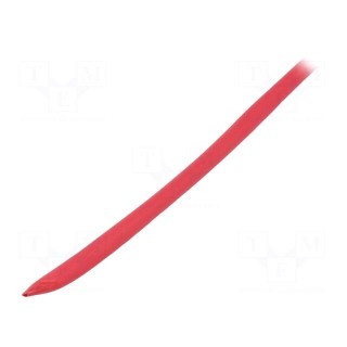 Heat shrink sleeve | thin walled | 3: 1 | 3mm | L: 30m | red | -55÷135°C