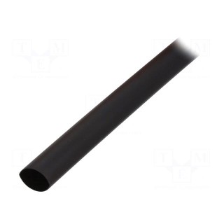 Heat shrink sleeve | thin walled,glued | 4: 1 | 12mm | L: 1m | black