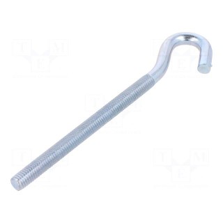 Hook | angular | steel | zinc | Thread len: 100mm | Overall len: 140mm