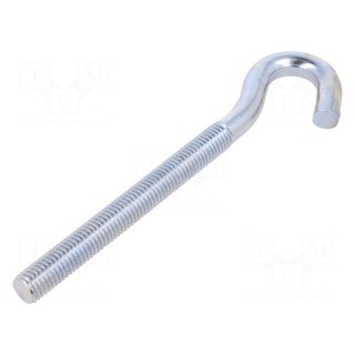 Hook | angular | steel | zinc | Thread len: 107mm | Overall len: 165mm