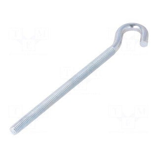 Hook | angular | steel | zinc | Thread len: 120mm | Overall len: 160mm
