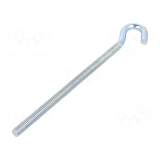 Hook | angular | steel | zinc | Thread len: 145mm | Overall len: 185mm