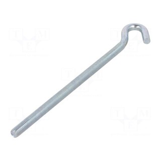 Hook | angular | steel | zinc | Thread len: 180mm | Overall len: 225mm
