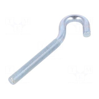 Hook | angular | steel | zinc | Thread len: 60mm | Overall len: 100mm