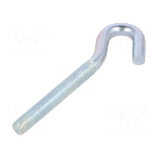 Hook | angular | steel | zinc | Thread len: 75mm | Overall len: 120mm