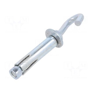 Hook | angular,with a anchor | steel | zinc | Thread len: 56mm