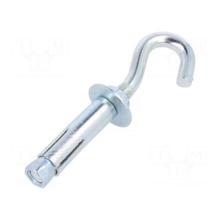 Hook | angular,with a anchor | steel | zinc | Thread len: 60mm