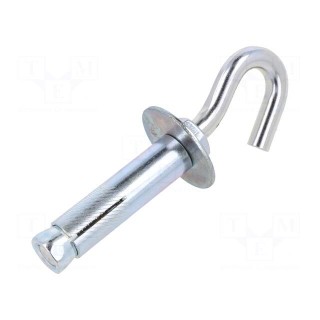 Hook | angular,with a anchor | steel | zinc | Thread len: 75mm