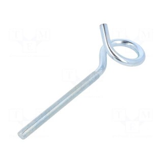 Hook | ring | steel | zinc | Thread len: 110mm | Overall len: 180mm