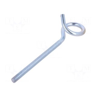 Hook | ring | steel | zinc | Thread len: 130mm | Overall len: 200mm