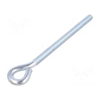 Hook | ring | steel | zinc | Thread len: 132mm | Overall len: 180mm