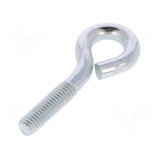 Hook | ring | steel | zinc | Thread len: 21mm | Overall len: 50mm