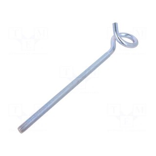 Hook | ring | steel | zinc | Thread len: 220mm | Overall len: 300mm