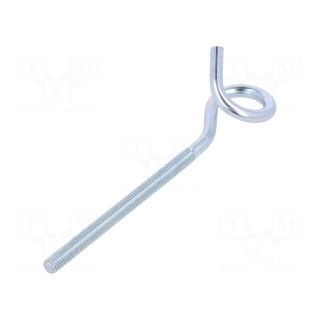 Hook | ring | steel | zinc | Thread len: 75mm | Overall len: 120mm