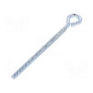 Hook | ring | steel | zinc | Thread len: 91mm | Overall len: 120mm