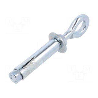 Hook | ring,with a anchor | steel | zinc | Thread len: 51mm