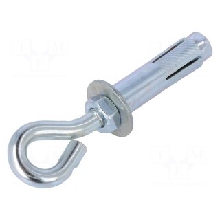 Hook | ring,with a anchor | steel | zinc | Thread len: 72mm