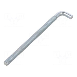 Hook | straight | steel | zinc | Thread len: 145mm | Overall len: 170mm