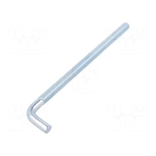 Hook | straight | steel | zinc | Thread len: 185mm | Overall len: 215mm