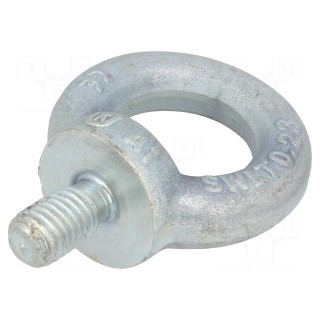 Lifting eye bolt | M10x17 | Head: eye | steel | zinc | DIN 580 | Ø: 25mm