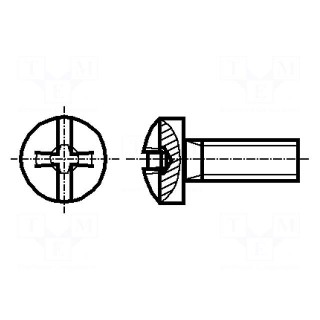 Screw | M1.6x4 | 0.35 | Head: button | Phillips,slotted | 0,4mm,PH0