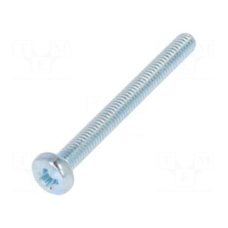 Screw | M2,5x25 | DIN: 7985A | Head: cheese head | Phillips | steel | zinc