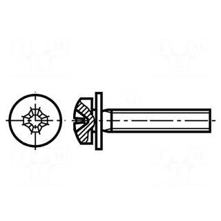 Screw | M4x12 | DIN: 7985Z1 | Head: cheese head | Phillips | steel | zinc