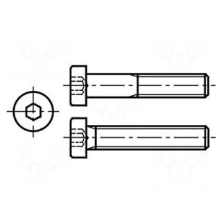 Screw | M4x16 | DIN: 7984 | Head: cheese head | imbus | steel | zinc