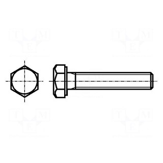 Screw | M10x30 | DIN: 933 | Head: hexagonal | none | A2 stainless steel