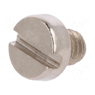 Screw | M4x4 | 0.7 | Head: cheese head | slotted | 1,2mm | brass | nickel