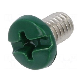 Screw | M4x6.4 | 0.7 | Head: cheese head | Phillips,slotted | brass