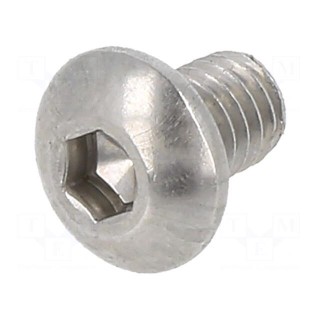 Screw | M4x6 | Head: button | imbus | A2 stainless steel | HEX 2,5mm