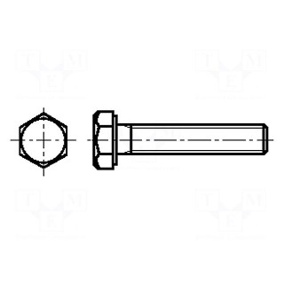 Screw | M5x20 | DIN: 933 | Head: hexagonal | none | brass | nickel