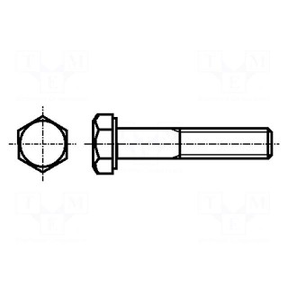 Screw | M5x60 | 0.8 | Head: hexagonal | steel | zinc | DIN 931 | ISO 4014