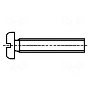 Screw | M3x6 | DIN: 85A | Head: cheese head | slotted | polyamide
