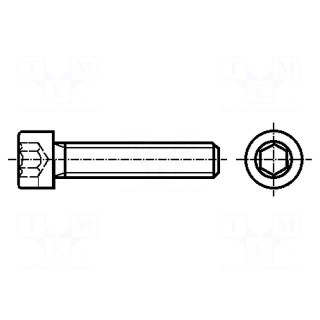 Screw | M5x25 | DIN: 912 | Head: cheese head | imbus | steel | HEX 4mm