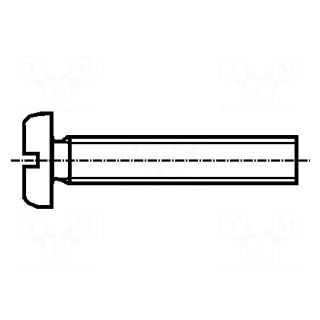 Screw | M5x30 | DIN: 85A | Head: cheese head | slotted | polyamide