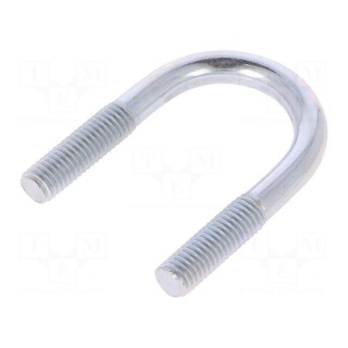 U-bolt | B | steel | zinc | Thread len: 25mm | Int.width: 28mm | H: 58mm