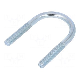 U-bolt | B | steel | zinc | Thread len: 45mm | Int.width: 49mm | H: 92mm