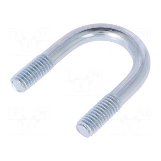 U-bolt | B | steel | zinc | Thread len: 14mm | Int.width: 18mm | H: 37mm
