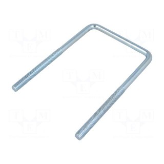 U-bolt | C | steel | zinc | Thread len: 70mm | Int.width: 77mm | H: 136mm