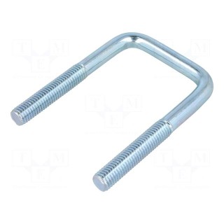U-bolt | C | steel | zinc | Thread len: 45mm | Int.width: 49mm | H: 92mm