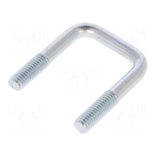 U-bolt | C | 1 | steel | zinc | Thread len: 16mm | Int.width: 23mm | square